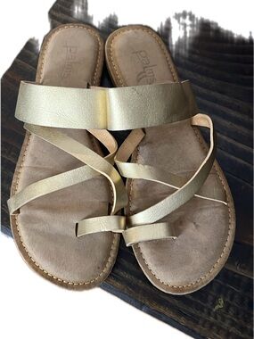 Palms Metallic Gold Strappy Women's Sandals